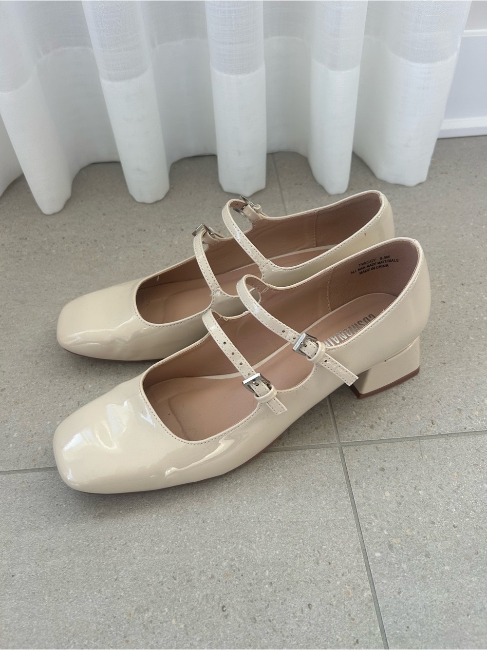 Beautiful Cream Patent Double-Strap Block Heel Mary Janes❤️8.5 - Picture 10 of 10